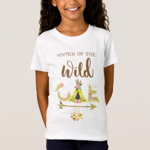 Zuster van de Wild One Meisje Eerste Verjaardag T-shirt
