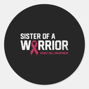 Zuster van een Strijder Sikkelcel Anemie Awareness Ronde Sticker