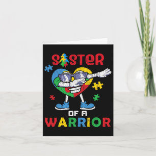 Zuster van een Warrior Autistic Kinder Autism Awar Kaart