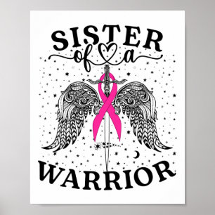 Zuster van een Warrior Breast Cancer Awareness Sup Poster