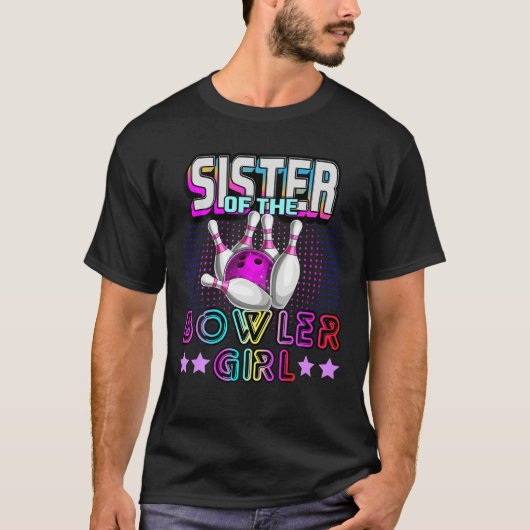 Zuster van het Bowler-meisje dat familie Bowling a T-shirt (Voorkant)