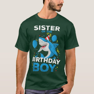 Zuster van The Birthday Boy Shark Ocean Theme Matc T-shirt