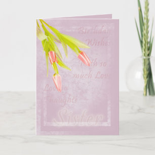Zuster Verjaardagskaart, met tulpen Kaart