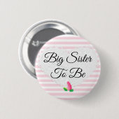 Zuster voor Rosebud Roze Baby shower Button (Voorkant /achterkant)