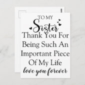 Zuster waardering Dank u voor uw aanwezigheid in m Briefkaart (Voorkant / Achterkant)