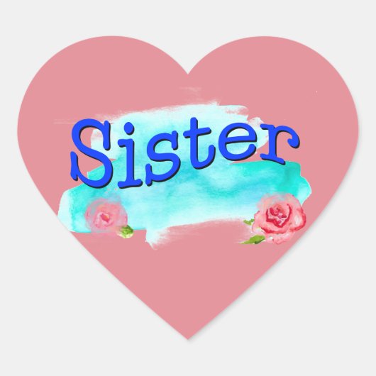 Zuster Waterverf Rozen Hart Sticker (Voorkant)