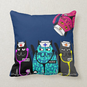 Zuster Whimsical Cat Pillow #15 Kussen