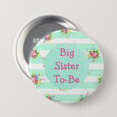 Zuster wordt Baby shower Button Mint Groen Roze (Voorkant /achterkant)