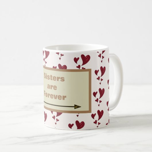 Zuster zijn Forever Heart Pattern Arrow Sibling Te Koffiemok (Voorkant rechts)
