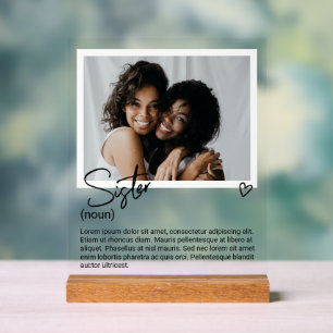 Zusterfoto en Gepersonaliseerde zelfstandig naamwo Acryl Bord