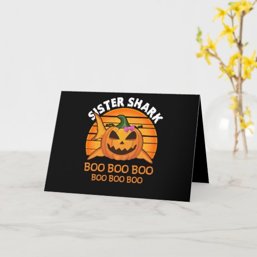 Zusterhaai Boo Boo Boo Grappige Halloween Cadeaus Kaart (Gele Bloem)
