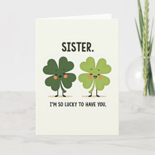 Zusterkaart met Lucky Clovers Kaart