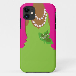 Zusterleven Roze Groene Monogram iPhone 11 Hoesje