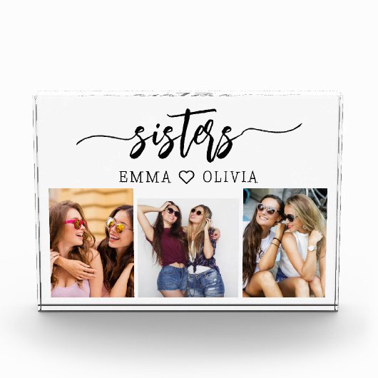 Zusters 3 Fotocollage Familie Keepsake Gift Fotoblokken (Voorkant)