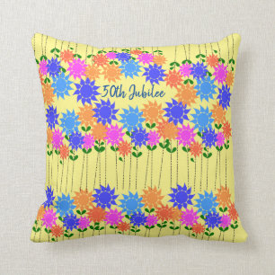 Zusters 50e jubileum bloemenhanddoek kussen