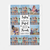 Zusters Beste Vrienden Custom Chic 10 Fotocollage Fleece Deken (Voorkant)