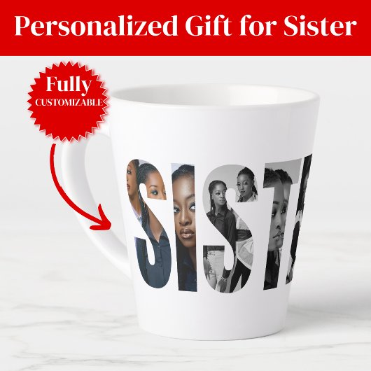 Zusters Foto Collage Latte Mok Gift