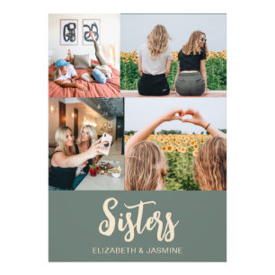 Zusters Fotocollage Gift Custom Foto Afdruk