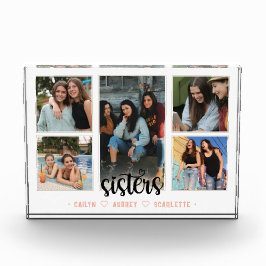 Zusters Fotocollage met 5 foto's & aangepaste teks