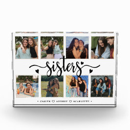 Zusters Fotocollage met 8 foto's & aangepaste teks