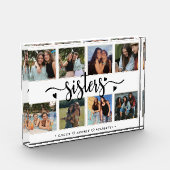 Zusters Fotocollage met 8 foto's & aangepaste teks (Links)