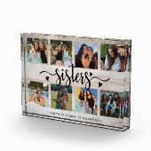 Zusters Fotocollage met 8 foto's & aangepaste teks (Rechts)