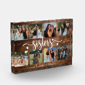 Zusters Fotocollage met 8 foto's & aangepaste teks (Links)