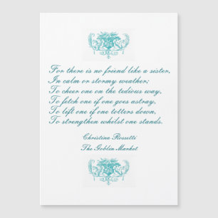 Zusters gedicht door Rosetti in Blue Ink