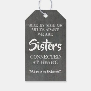 Zusters in hart en nieren - Lief bruidsmeisje voor Cadeaulabel