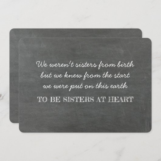 Zusters in hart en nieren - Wil jij mijn bruidsmei Kaart (Voorkant / Achterkant)