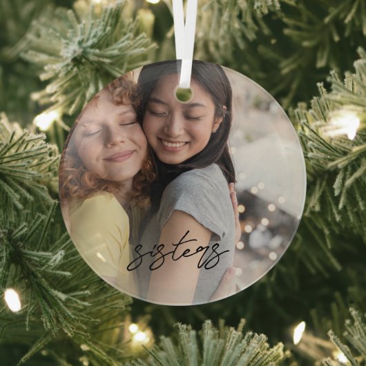 Zusters keepsake Kerst Foto Ornament (Insitu)
