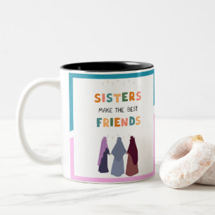 Zusters maken de beste vrienden tweekleurige koffiemok