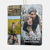 Zusters Modern gepersonaliseerd 8 fotocollage Keramisch Ornament (Links)