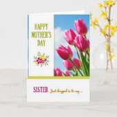 Zusters Moederdag kaart (Gele Bloem)