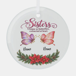 Zusters Siervoorwerp voor Kerstmis Glas Ornament