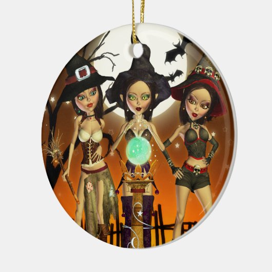 Zusters Three Witch Samhain Round Ornament (Links)