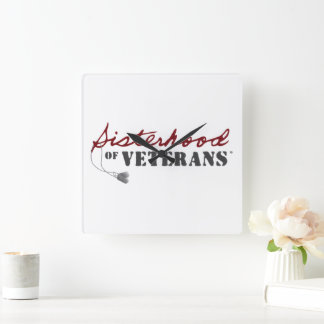 Zusters van Veteranen Militaire Trots Design Vierkante Klok