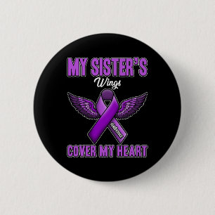 Zusters Vleugels Hoesje Mijn Hart Einde Overdosis Ronde Button 5,7 Cm