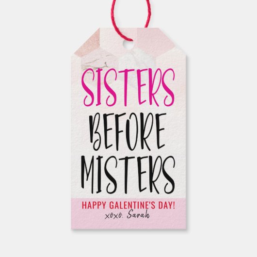 Zusters voor Misters Galentine's Day Cadeaulabel (Achterkant)