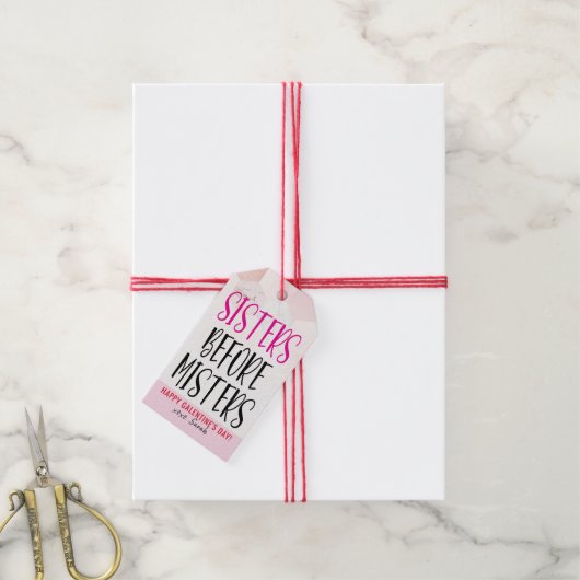 Zusters voor Misters Galentine's Day Cadeaulabel (Met Touw)