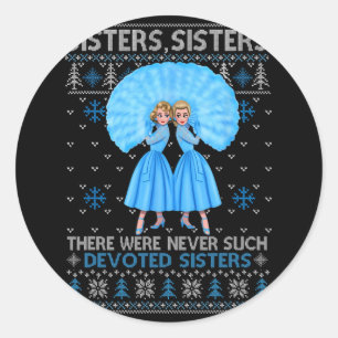 Zusters Witte Kerstmis Sneeuw Kerstfilm 1954 Vakan Ronde Sticker