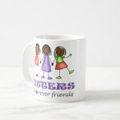 Zusters zijn altijd vrienden koffiemok (Voorkant links)