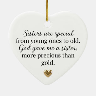 Zusters zijn speciaal God gaf me een zusterhart Keramisch Ornament