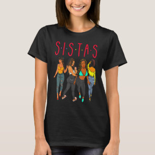 Zusters Zwarte Meisje Magie Leuk Melanine Vrouwen  T-shirt