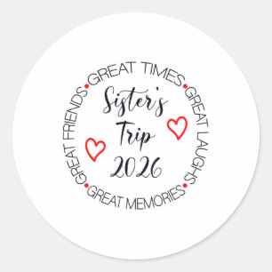 Zustersreis 2026 Vrouwen Weekend Cruise Vakantie M Ronde Sticker
