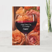 Zusterwijn met Moederdag en bloemen  Kaart (Voorkant)