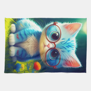 Zut kitten met bril-276548 theedoek