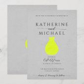 Zuur geel en grijs esthetisch | Bruiloft Kaart (Voorkant / Achterkant)