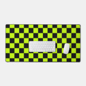 Zuur groen zwart schaakbordpatroon bureaumat (Keyboard & Muis)