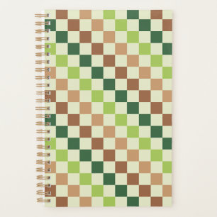 Zuur groen zwart schaakbordpatroon planner